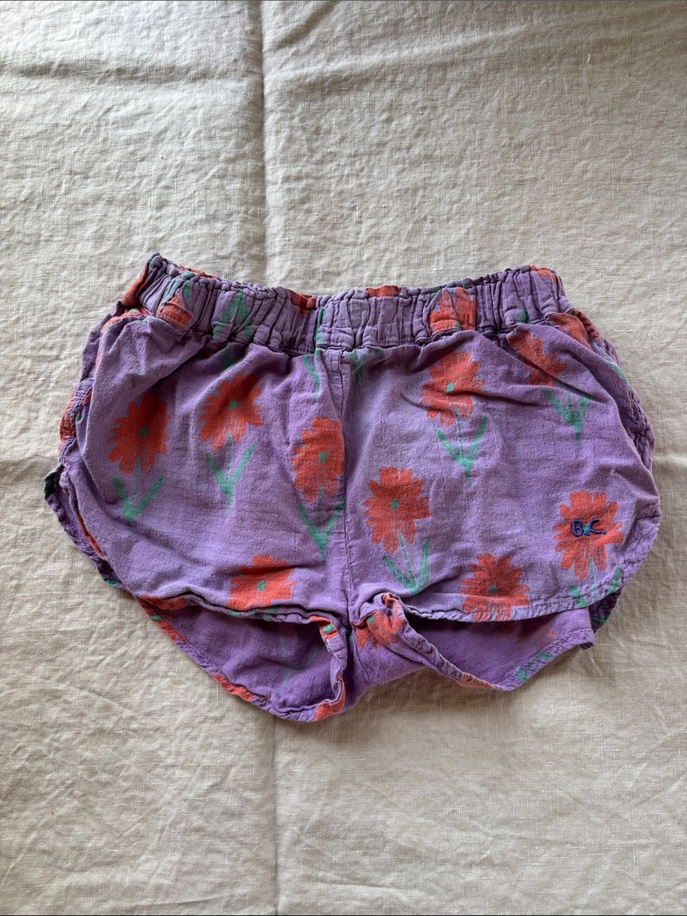 Bobo Choses Purple Floral Elastic-Waist Shorts